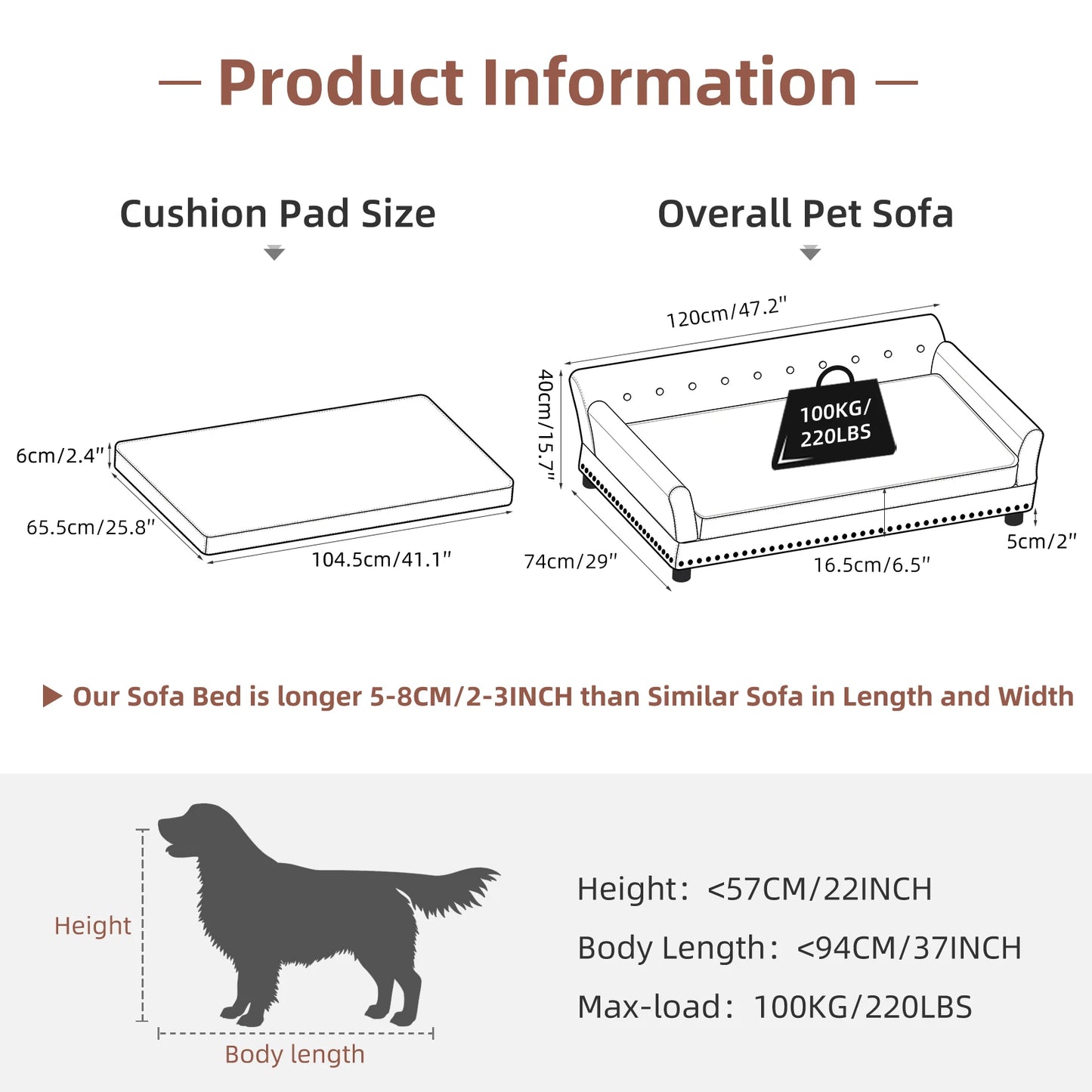 BingoPaw Waterproof Sofa Type Dog Bed With Removable Cushion