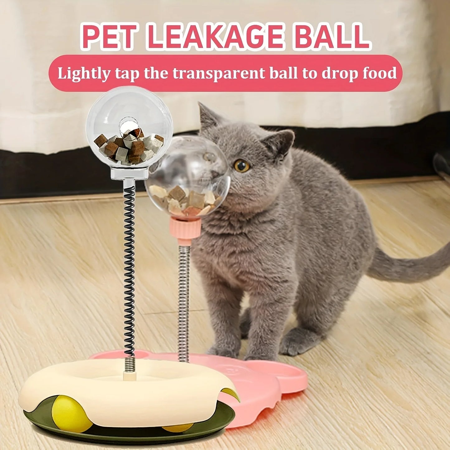 Turntable Cat Toy With Treat Dispensing Ball For Self Entertainment