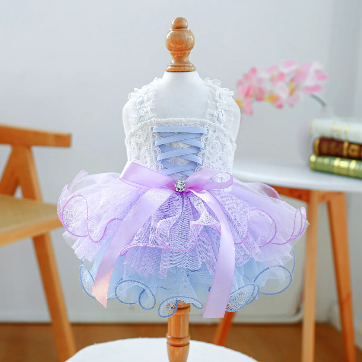 NONECN Galaxy Fluffy Gauze Pet Dress for Dogs and Cats