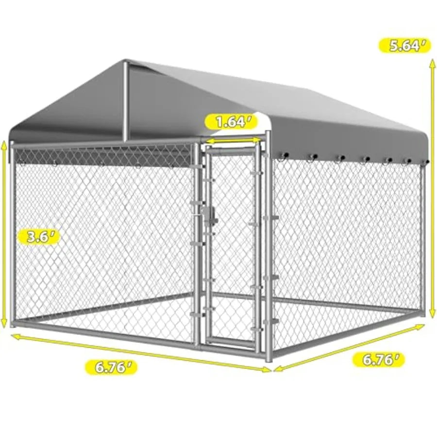 Outdoor Heavy Duty Dog Kennel With Roof And Waterproof Cover
