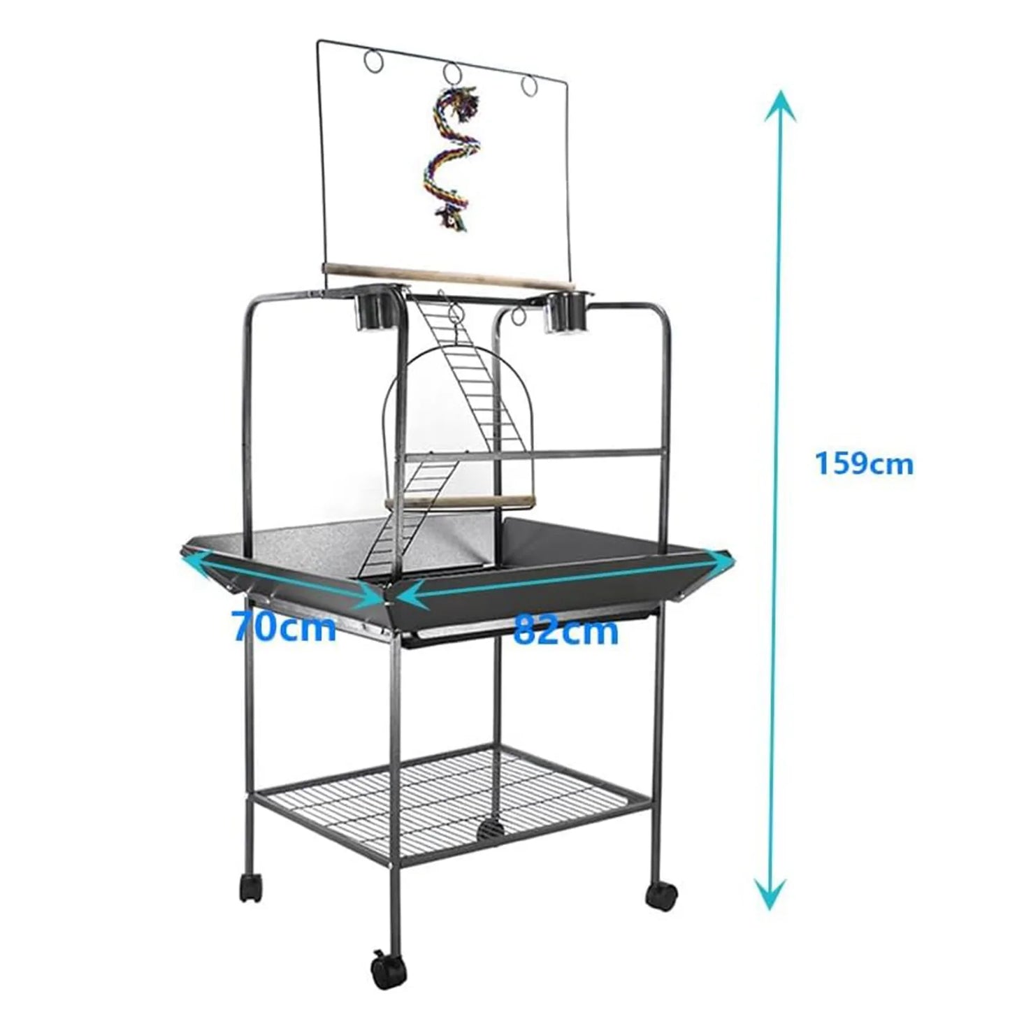 HiMISSCN Parrot Playground Stand With Wheels For Indoor Outdoor Birds