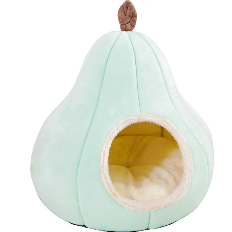 NONECN Pear Shaped Warm Cat Bed Semi Enclosed Pet House All Season