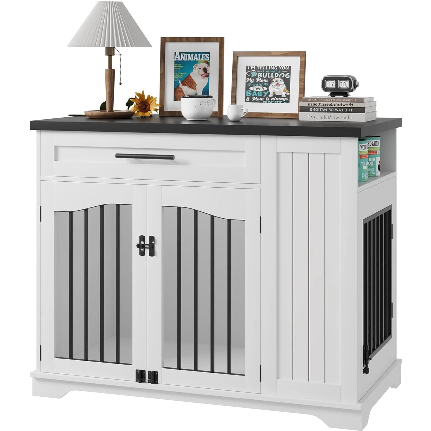 HiMISS Furniture Style Dog Crate Heavy Duty Kennel With Drawer
