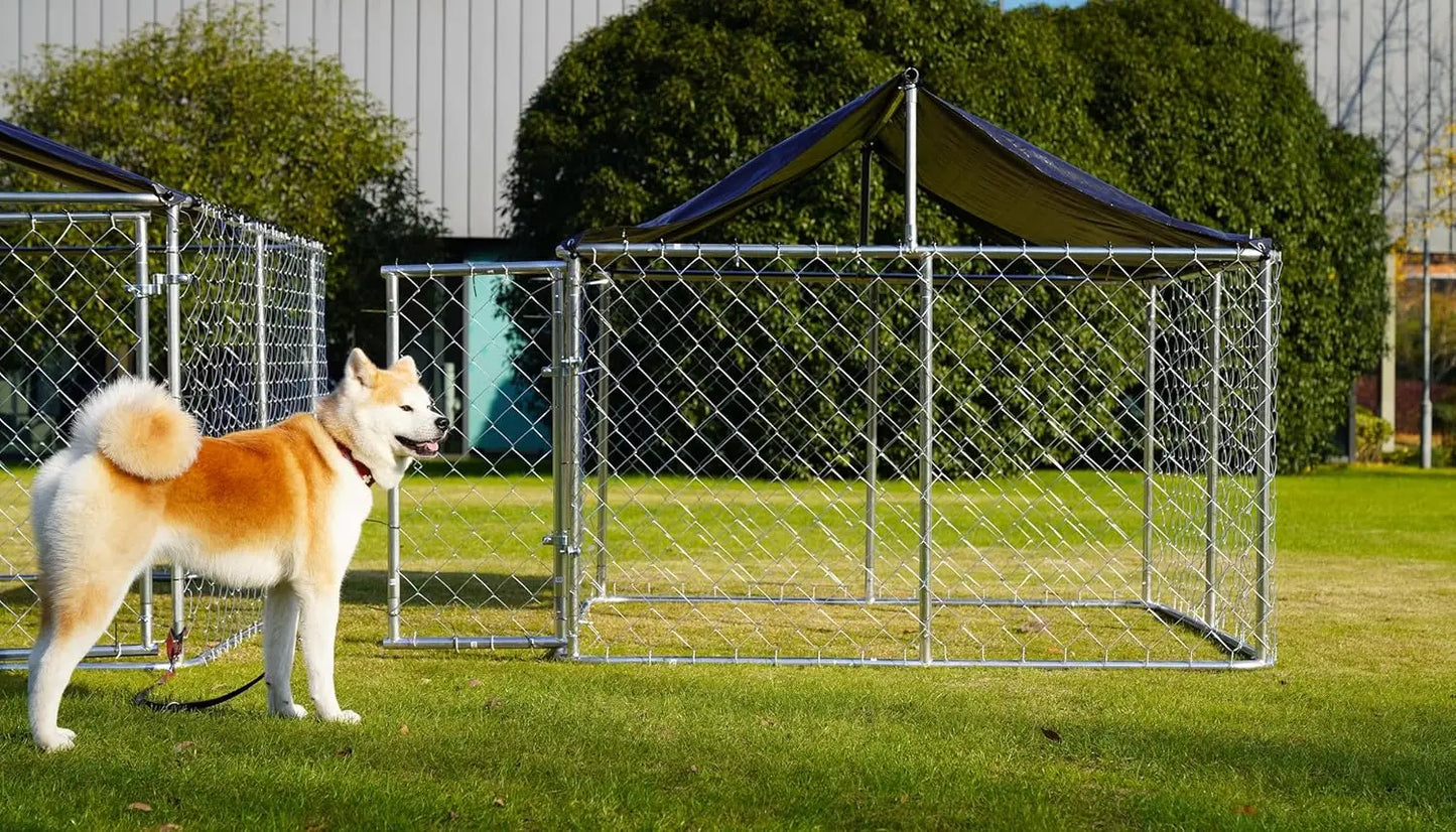 Heavy Duty Outdoor Dog Kennel With Secure Lock Galvanized Steel