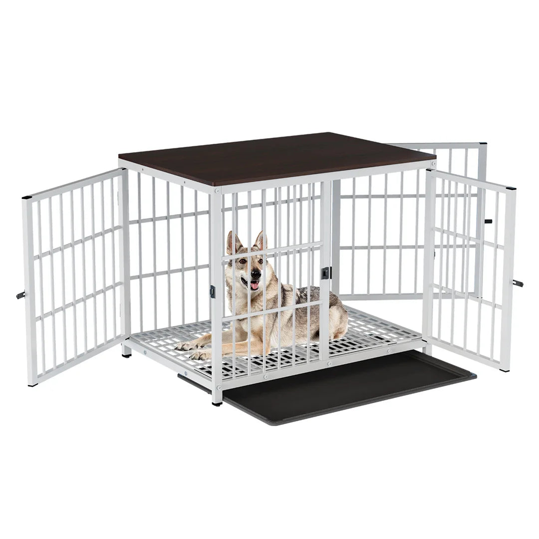 BINGOPAW Three-Door Dog Crate End Table Kennel