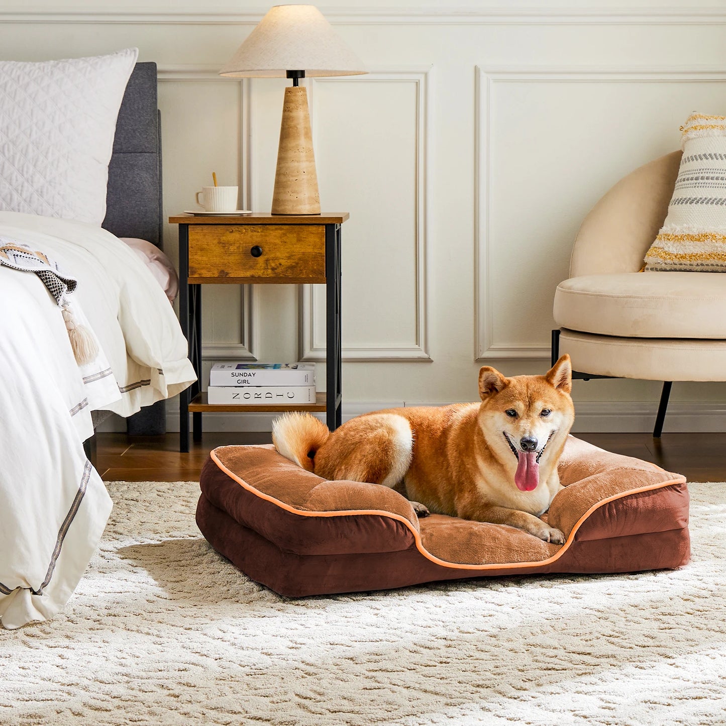 JHK Orthopedic Dog Bed With Memory Foam And Removable Cover