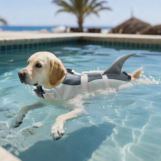 Shark Dog Life Jacket With Adjustable Handle For Small Dogs