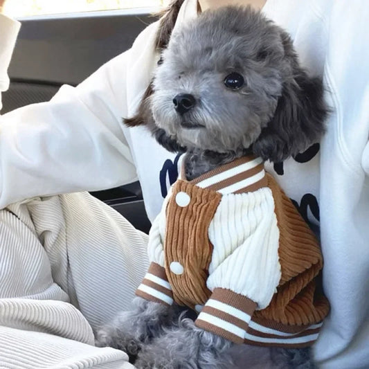 NONECN Cute Embroidered Pet Baseball Jackets For Dogs And Cats