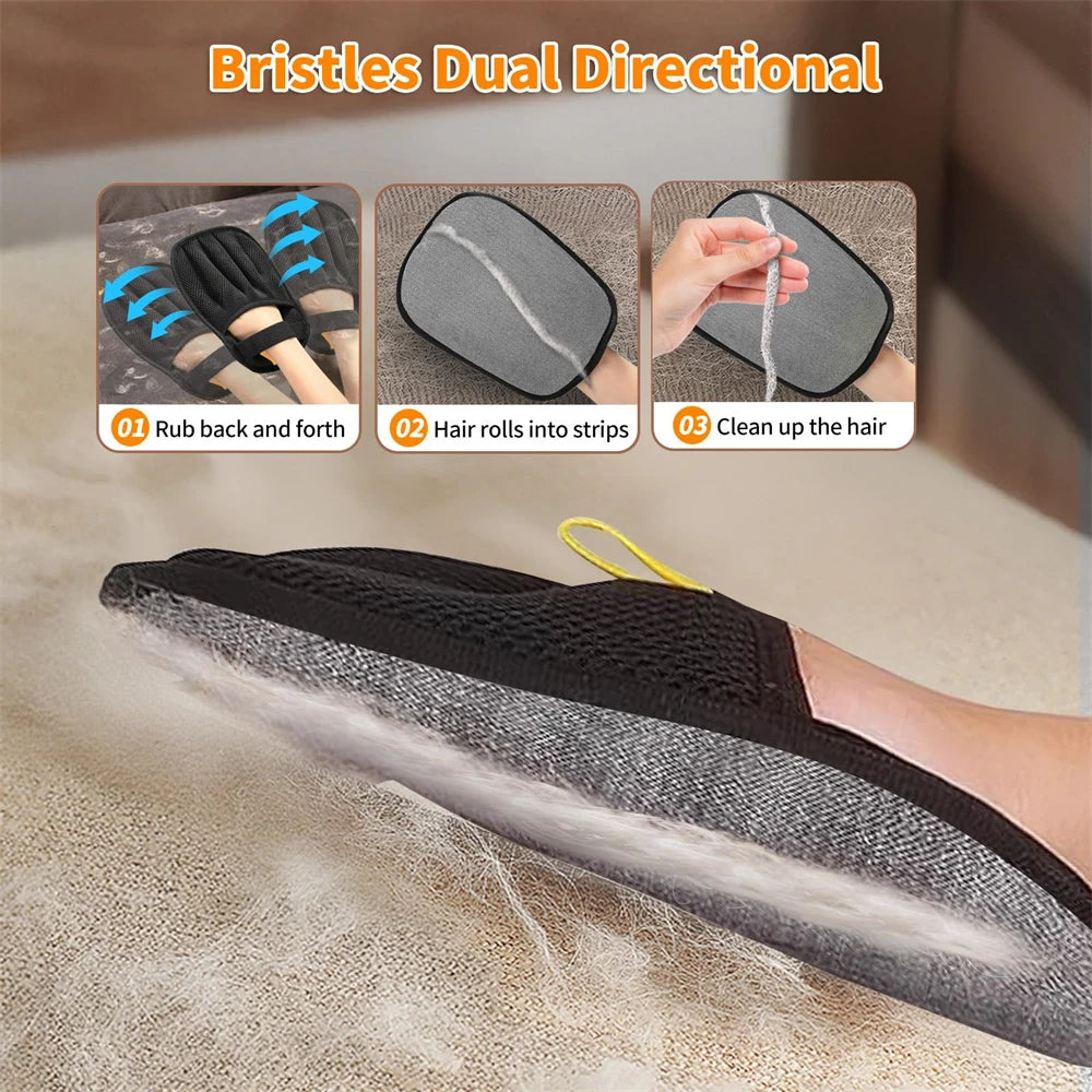 NONECN Five Finger Electrostatic Pet Hair Removal Gloves