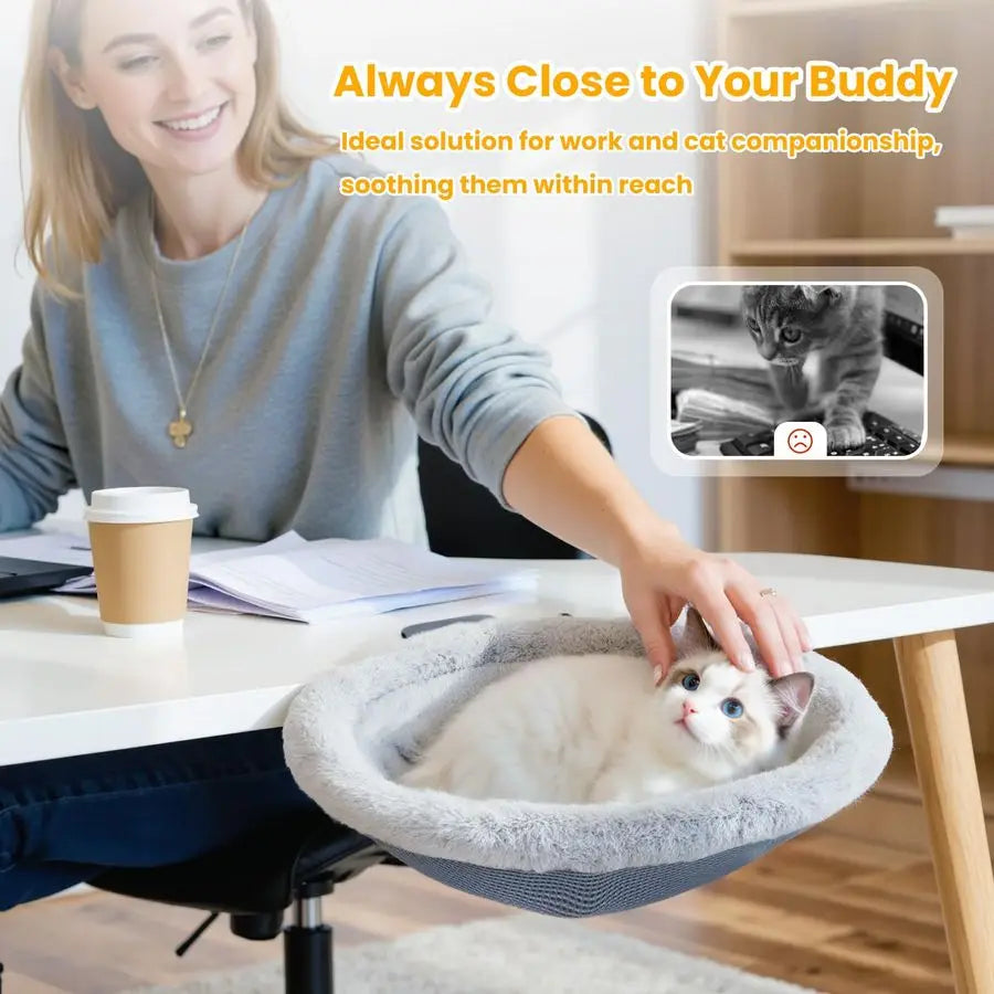 Cat Desk Bed Sunken Hammock With Steel Clamp Holds 40lbs