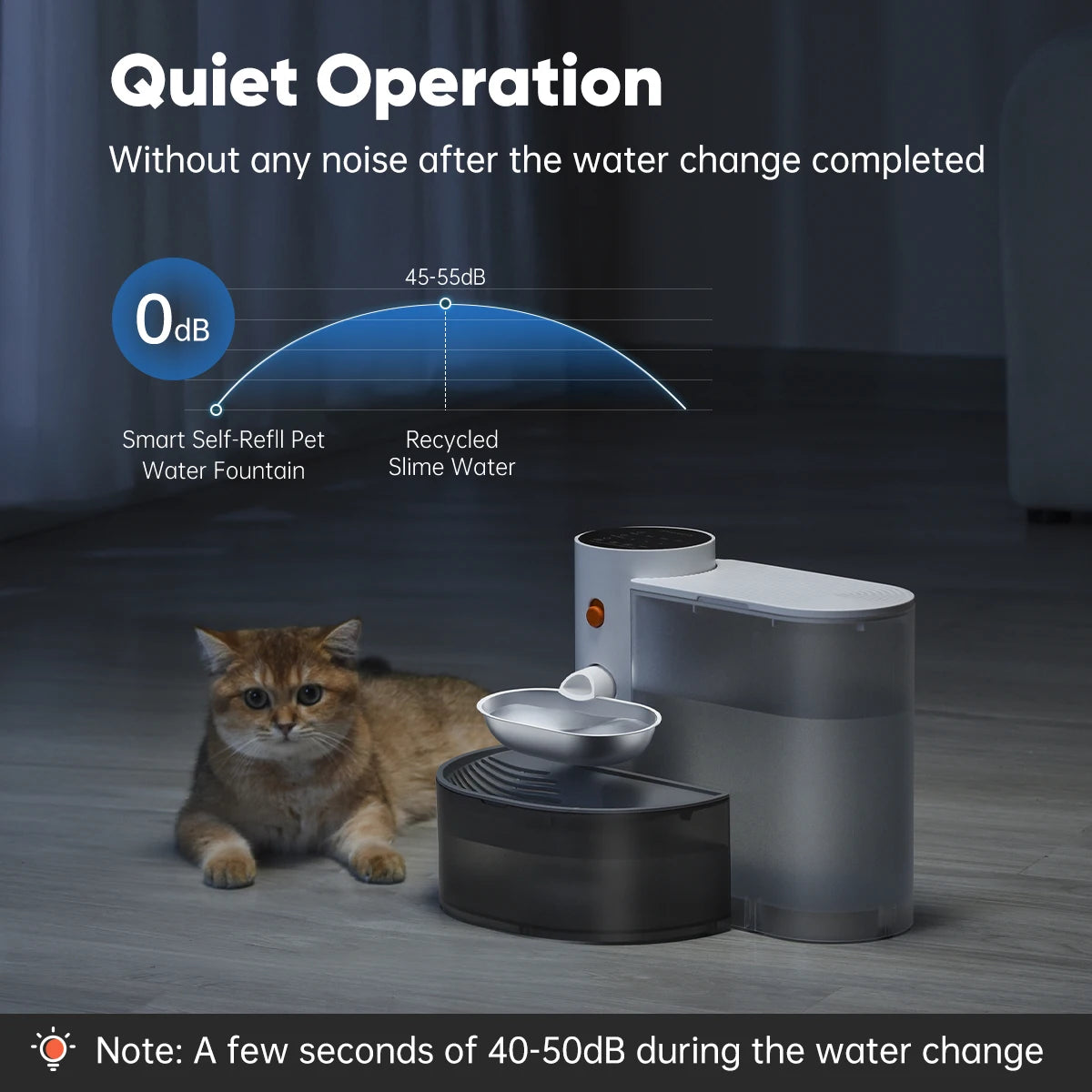 Booteely Stainless Steel Pet Water Dispenser Purifying Wireless Drinking Bowl