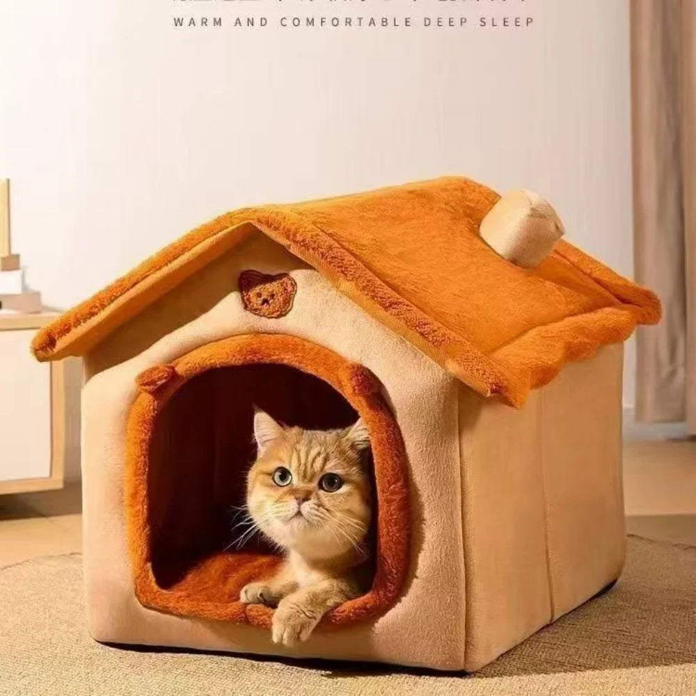All Season Dog House Style Bed For Small Pets Washable