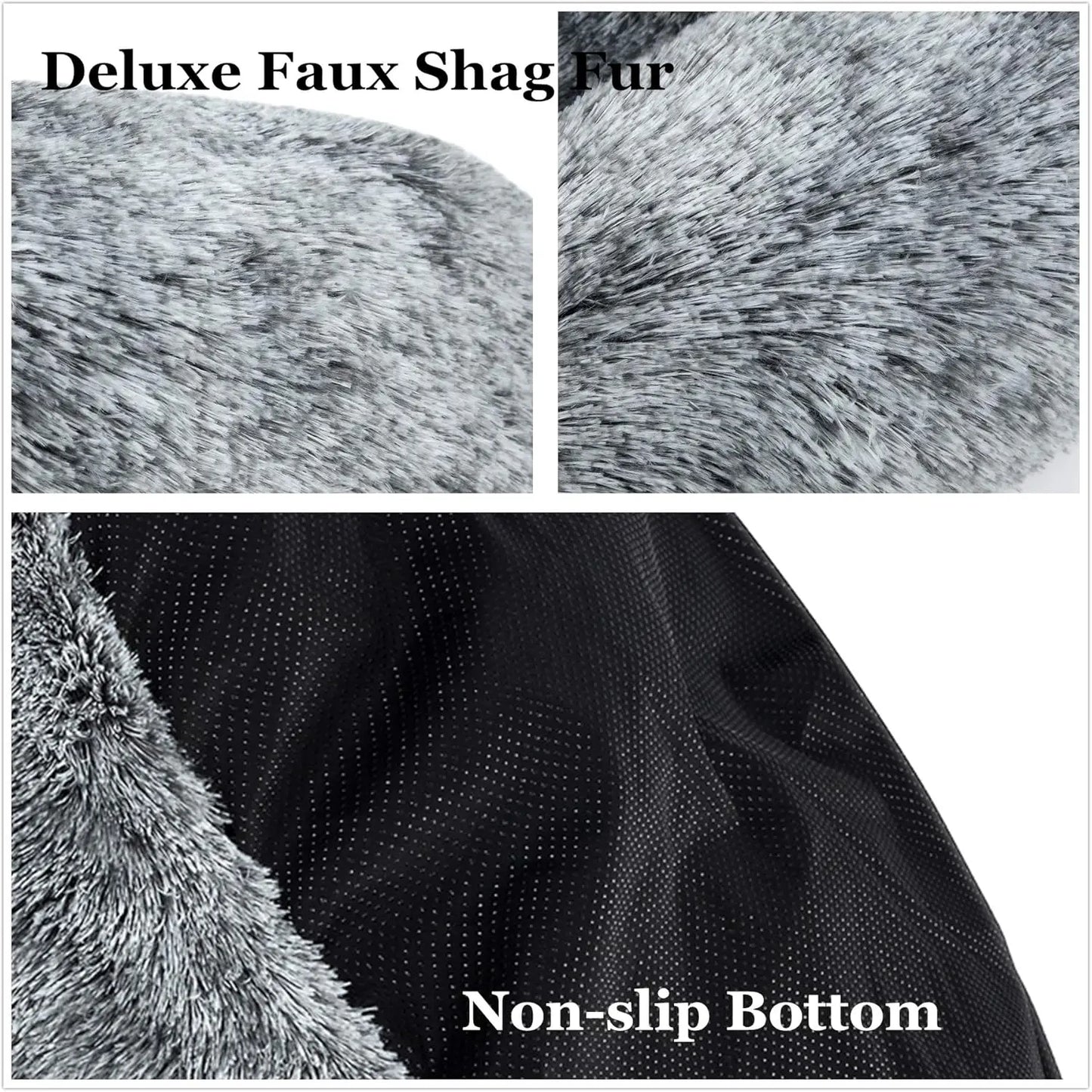 Oval Calming Donut Cuddler Bed Washable Faux Fur For Pets
