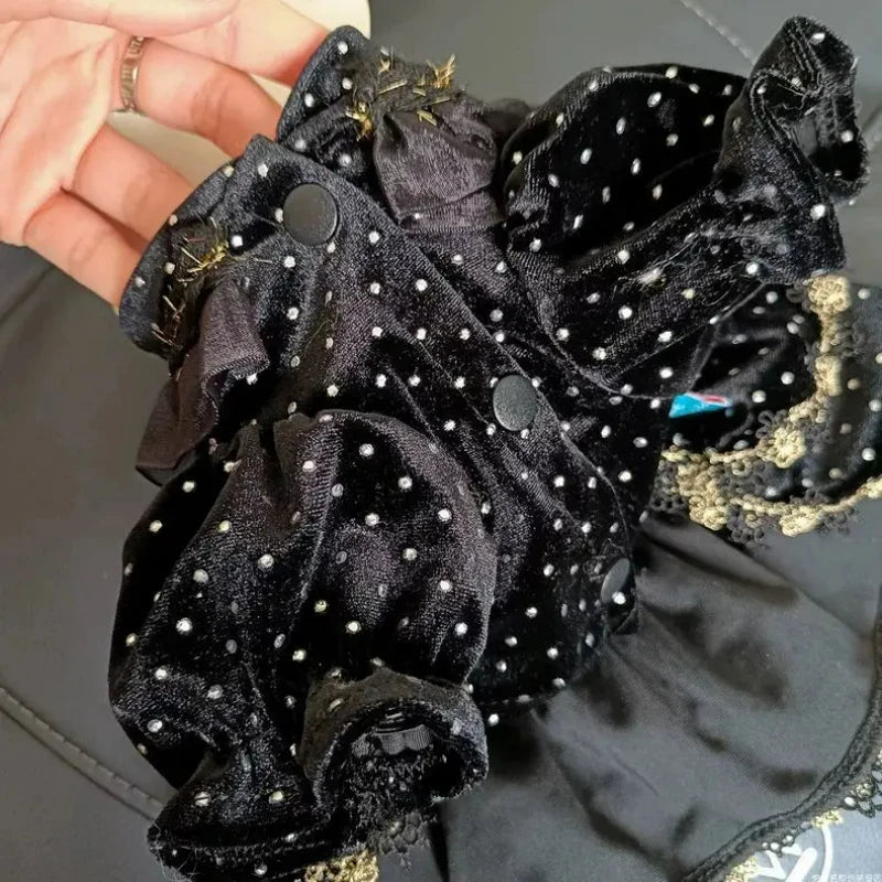 Velvet Dog Dress For Small Breeds Girlish Mascotas Outfit