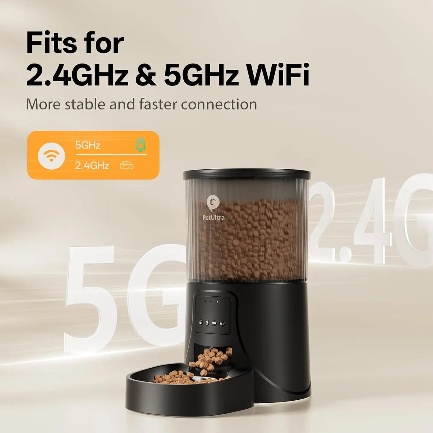 XMSJ Automatic Cat Feeder WiFi 5GHz With App Remote Control