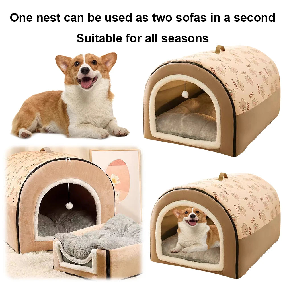 Soft Tent Dog House Washable Cat Cave Shelter For Pets