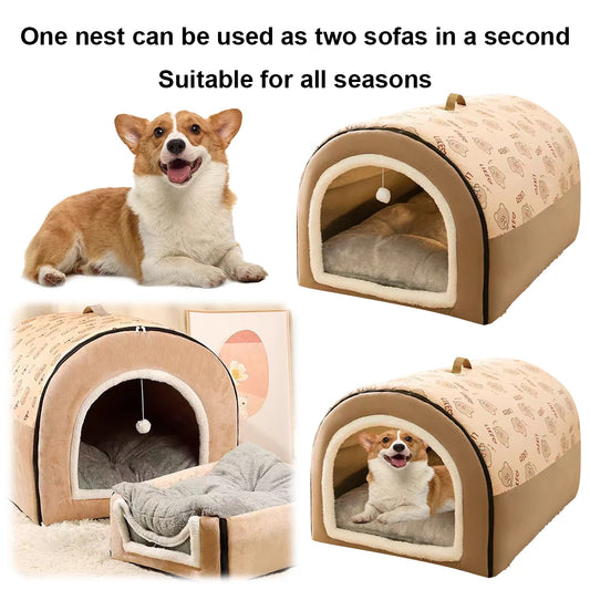 Soft Tent Dog House Washable Cat Cave Shelter For Pets