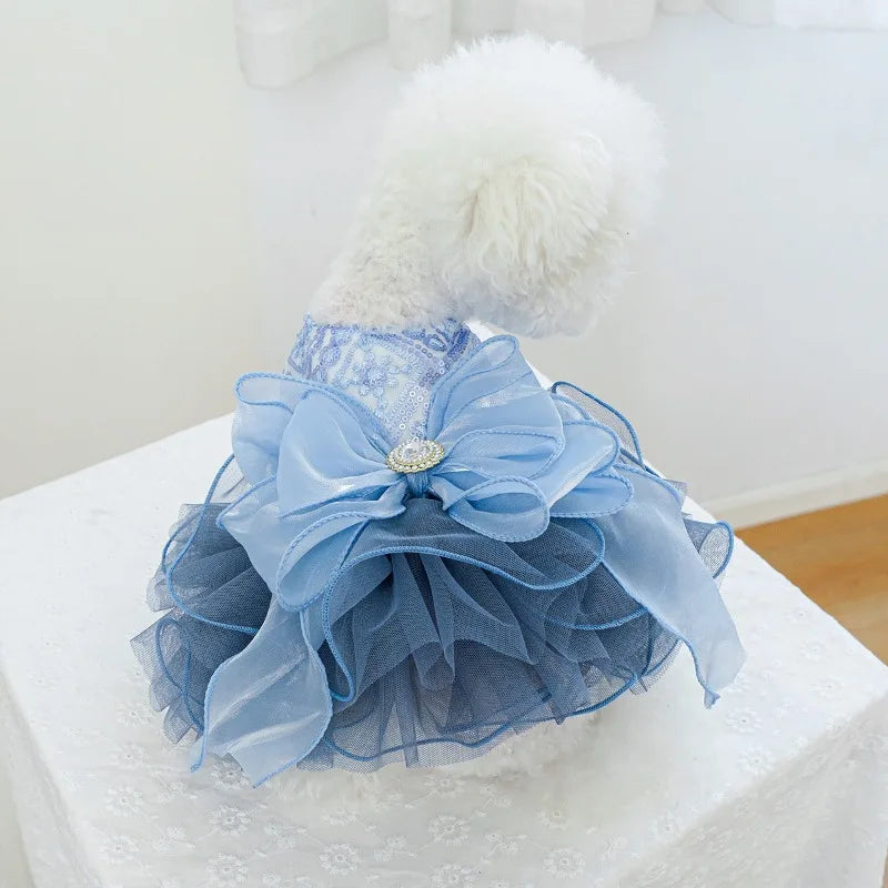 Pet Galaxy Fluffy Gauze Wedding Dress For Dogs And Cats