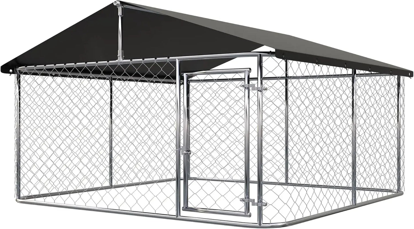Heavy Duty Outdoor Dog Kennel With Secure Lock Galvanized Steel