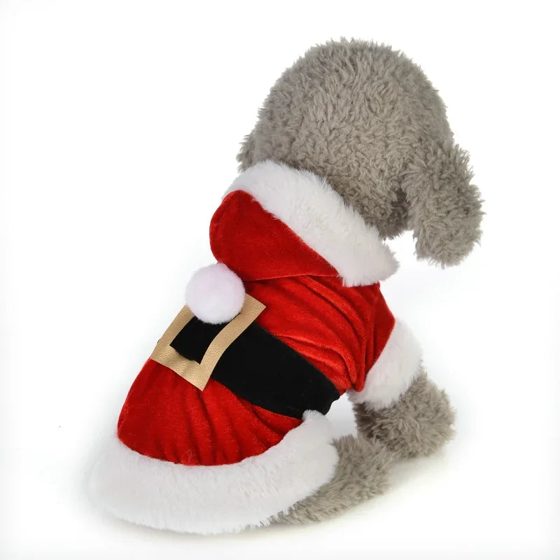 Pet Christmas Hooded Coat For Small Dogs And Cats Costume