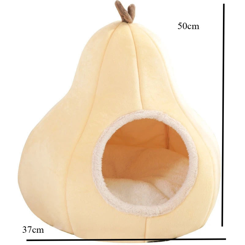 NONECN Pear Shaped Warm Cat Bed Semi Enclosed Pet House All Season