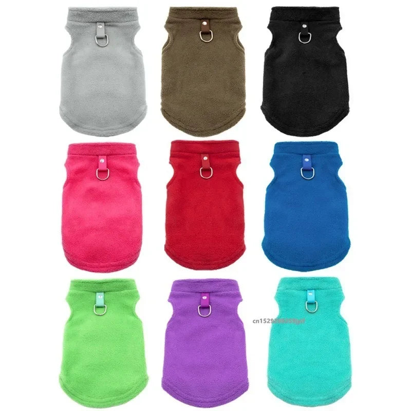 NONECN Warm Fleece Dog Coat With D Ring For Small Pets