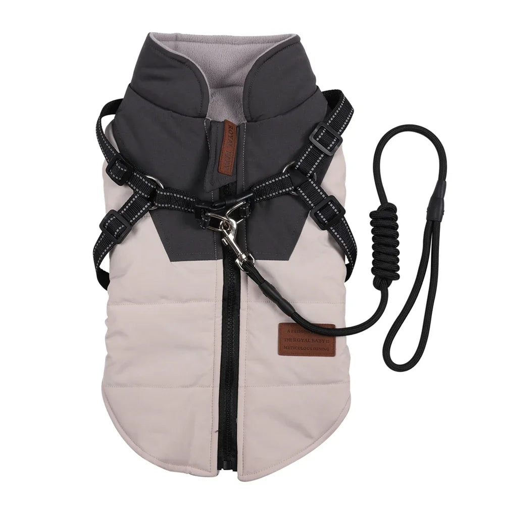 Winter Dog Jacket With Harness Waterproof Coat Labrador