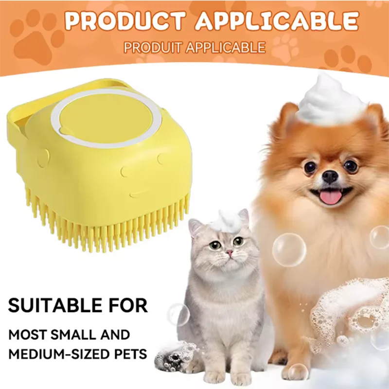 Pet Bath Massage Brush Silicone Soft Grooming Tool For Pets