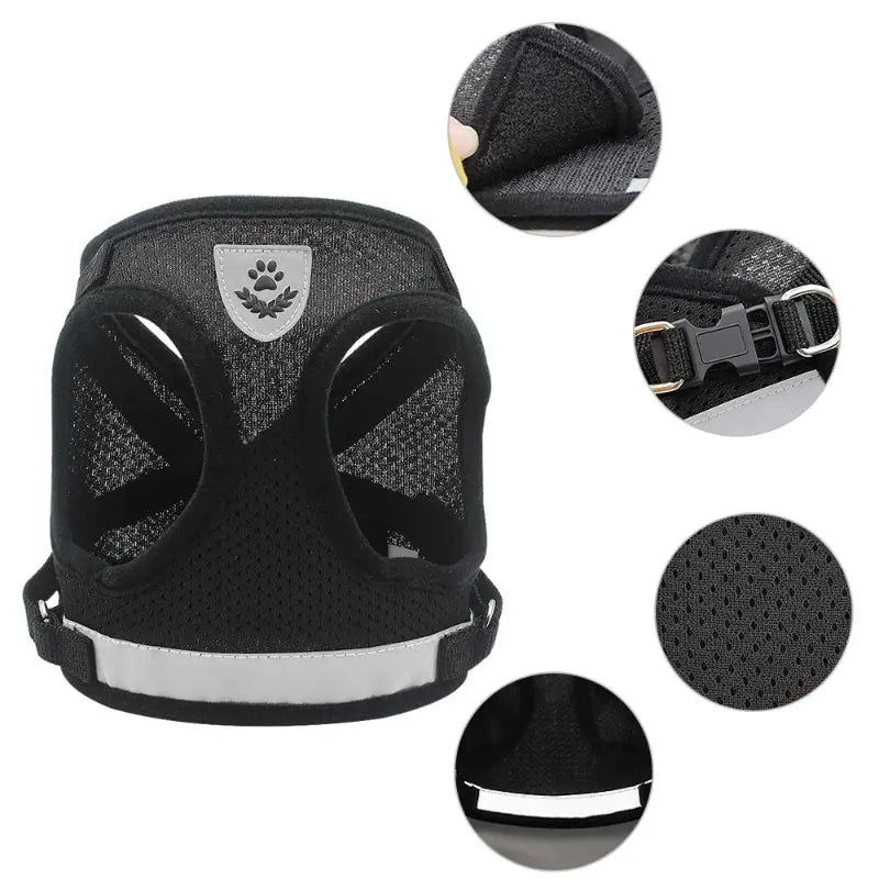 Breathable Reflective Mesh Undershirt Dog Harness Vest With Adjustable Straps