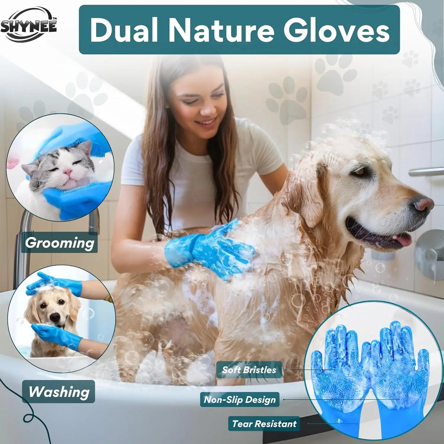 Dog Grooming Kit 8 Pieces With Shampoo Brush
