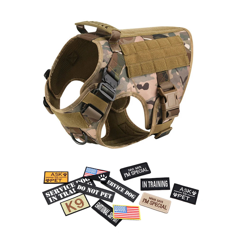Petravel Military Dog Harness Vest Set For Malinois