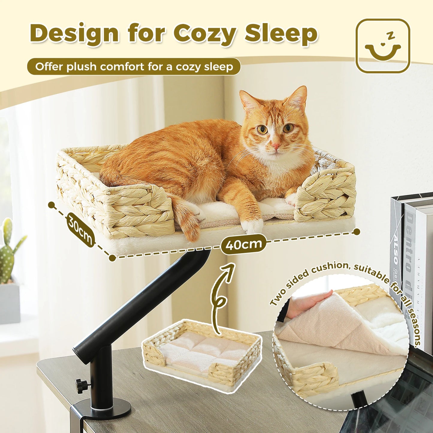 PAWZ Road Cat Desk Bed 360 Rotatable Hammock