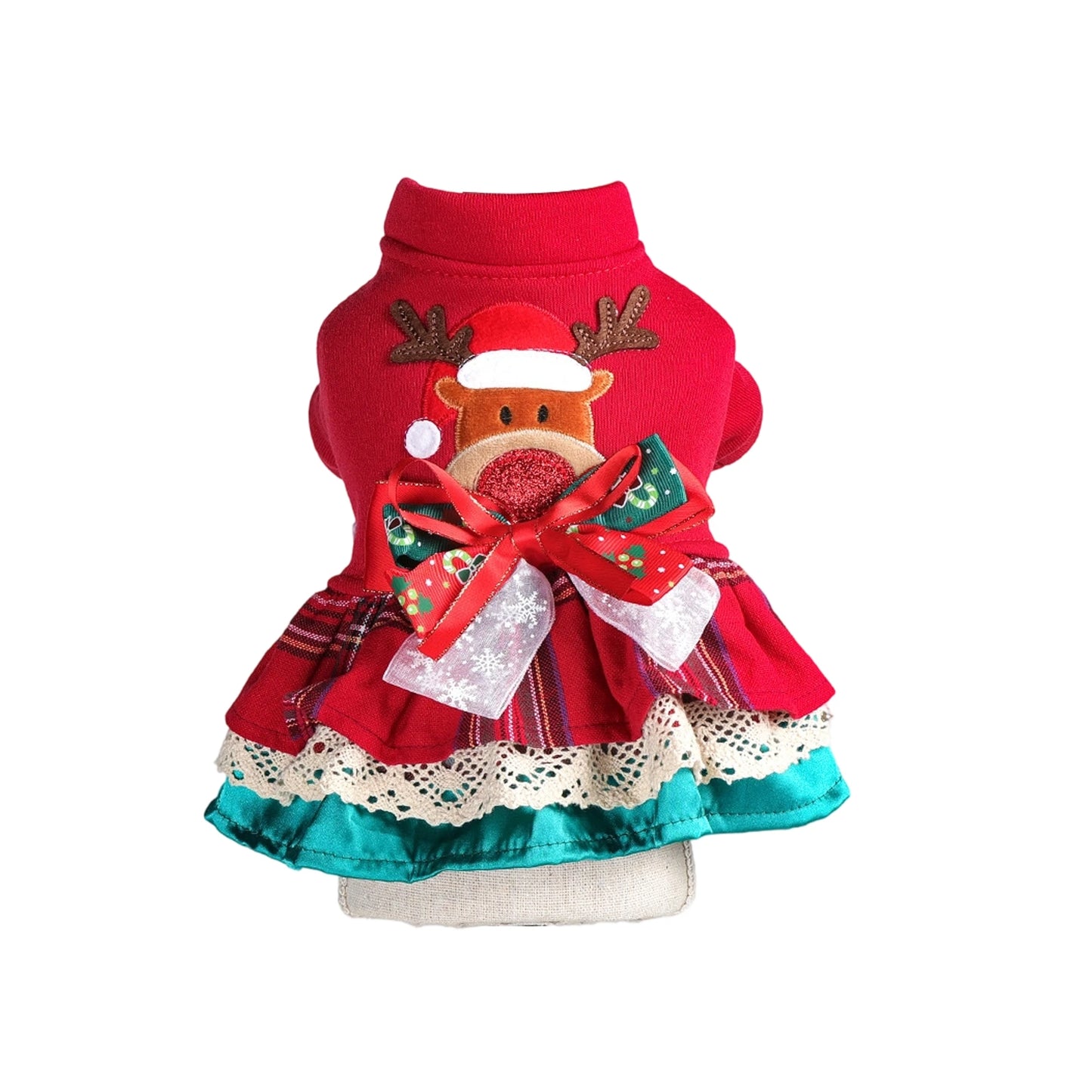 NONECN Christmas Dog Costume Santa Hat Jingle Bell Collar