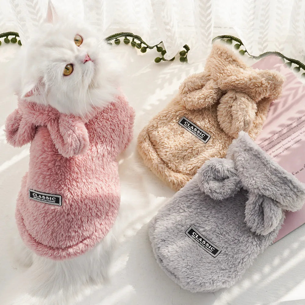 NONECN Pet Dog Soft Fleece Hoodie Coat For Dogs Cats