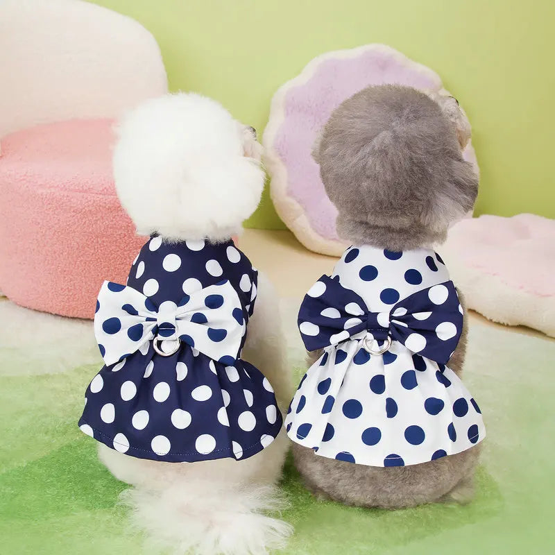 Summer Plaid Pet Dress For Small Dogs And Cats Breathable