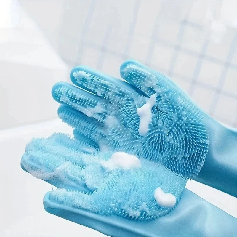 Eco Silicone Pet Grooming Gloves for Bathing Deshedding