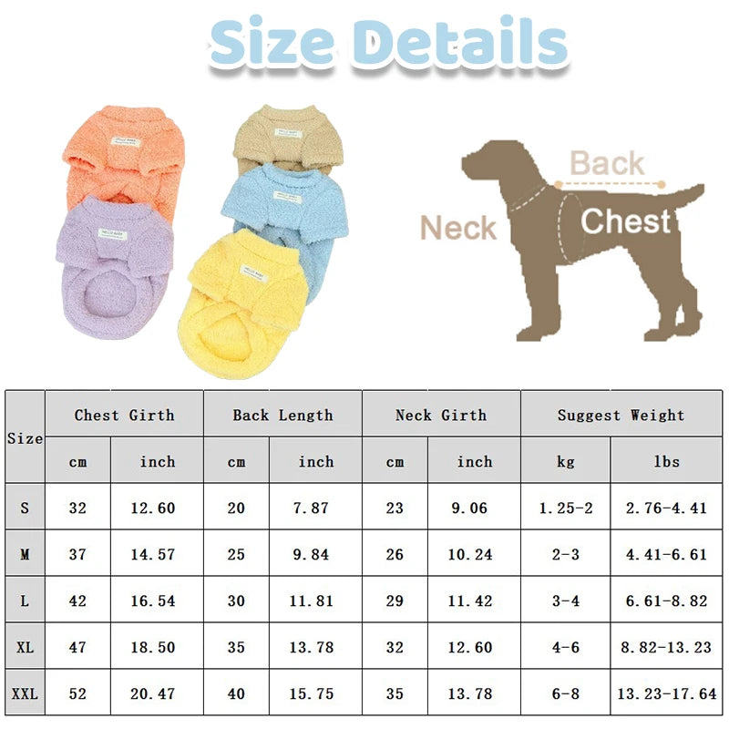 Fleece Dog Hoodie Sweater For Small And Medium Dogs