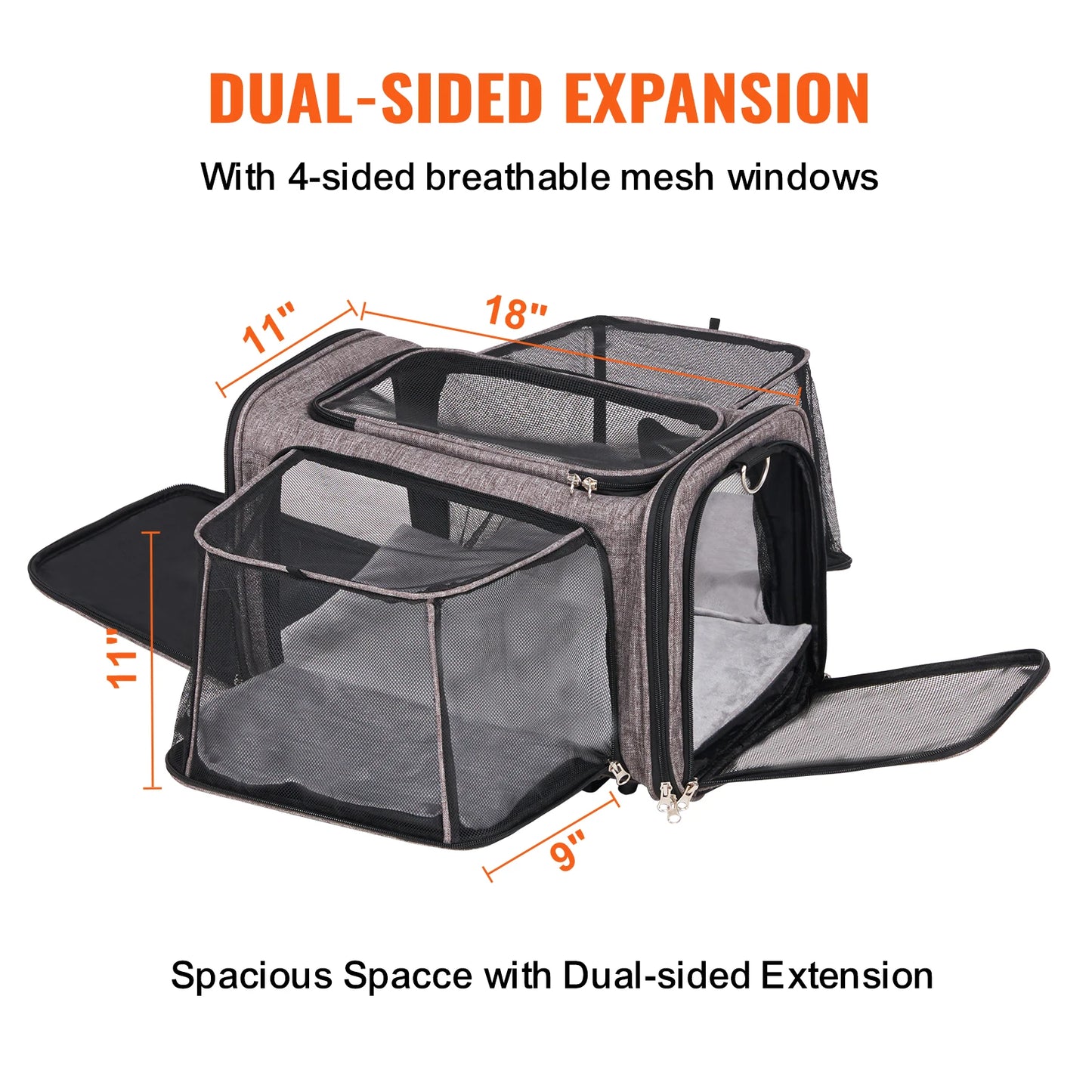 Pet Carrier Backpack With Wheels And Telescopic Handle For Travel