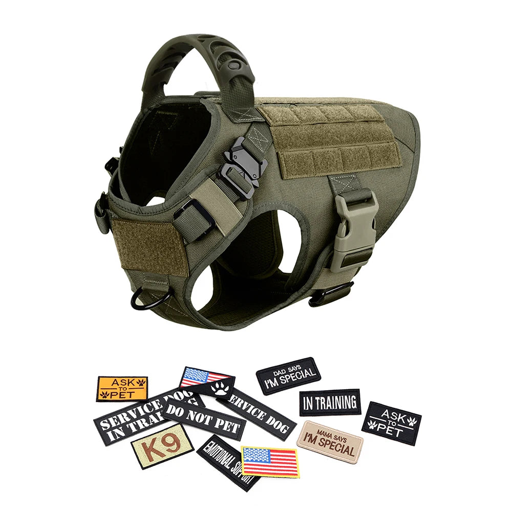 Petravel Military Dog Harness Vest Set For Malinois
