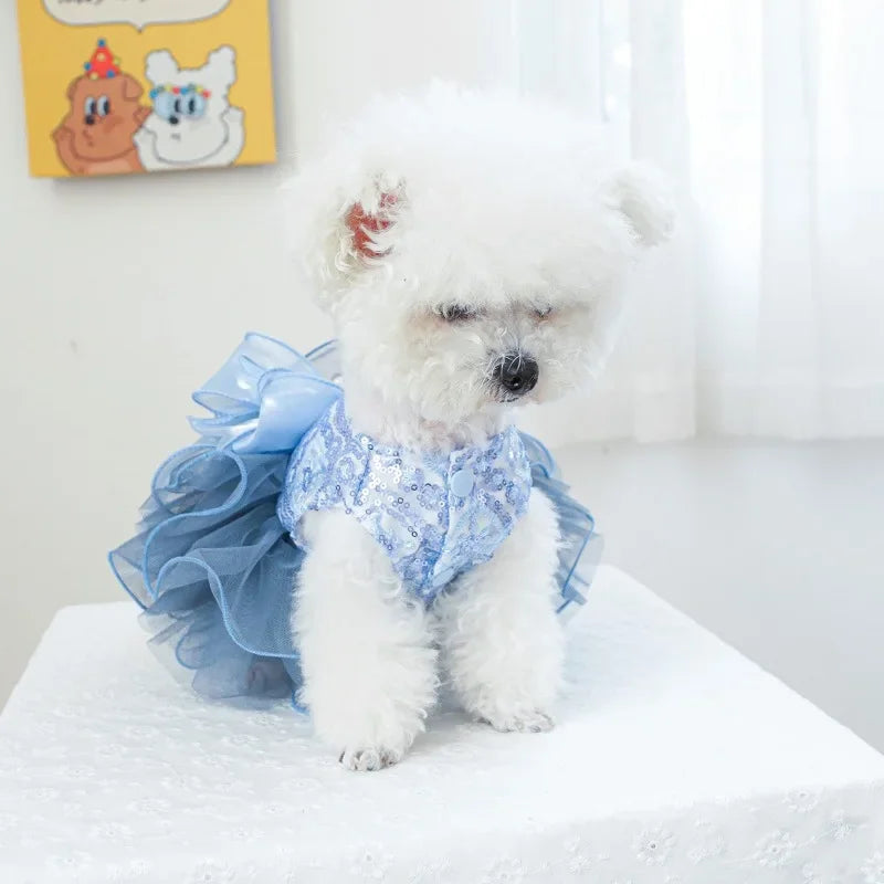 Pet Galaxy Fluffy Gauze Wedding Dress For Dogs And Cats