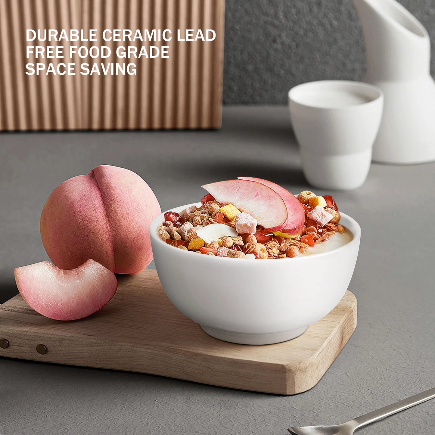 NONEDinnerware Porcelain Bowls Set 8 Pack Microwave And Dishwasher Safe