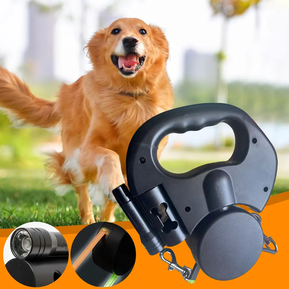 Alloet Double Headed Traction Rope Dog Leash With LED Light