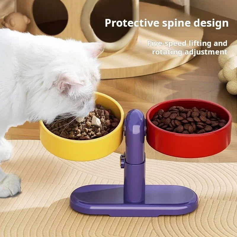 Elevated Pet Feeder For Small Dogs With Height Adjustable Bowls