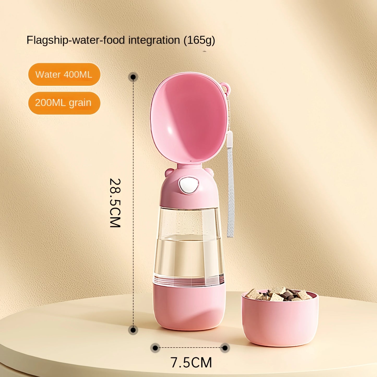 Portable Dog Water Bowl With Food Dispenser For Travel Pets