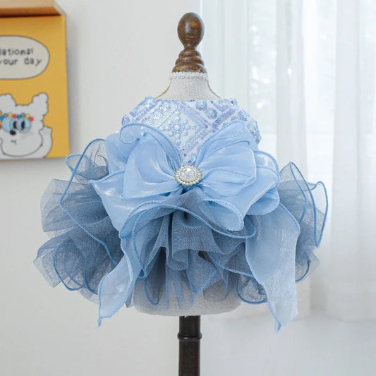 Pet Galaxy Fluffy Gauze Wedding Dress For Dogs And Cats