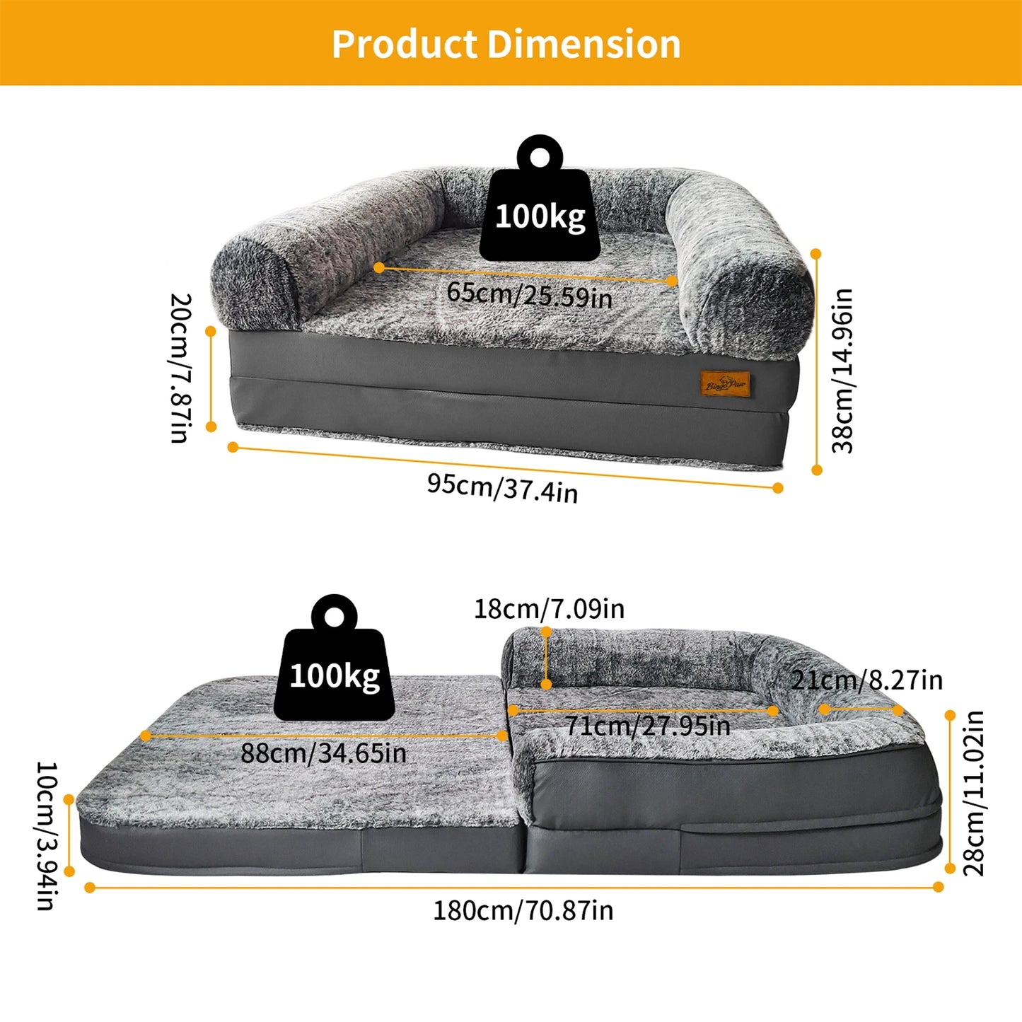 BINGOPAWC Orthopedic Dog Bed Plush Calming Sleep With Cover
