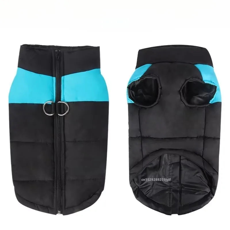 Waterproof Warm Dog Coat Winter Padded Jacket With Zipper