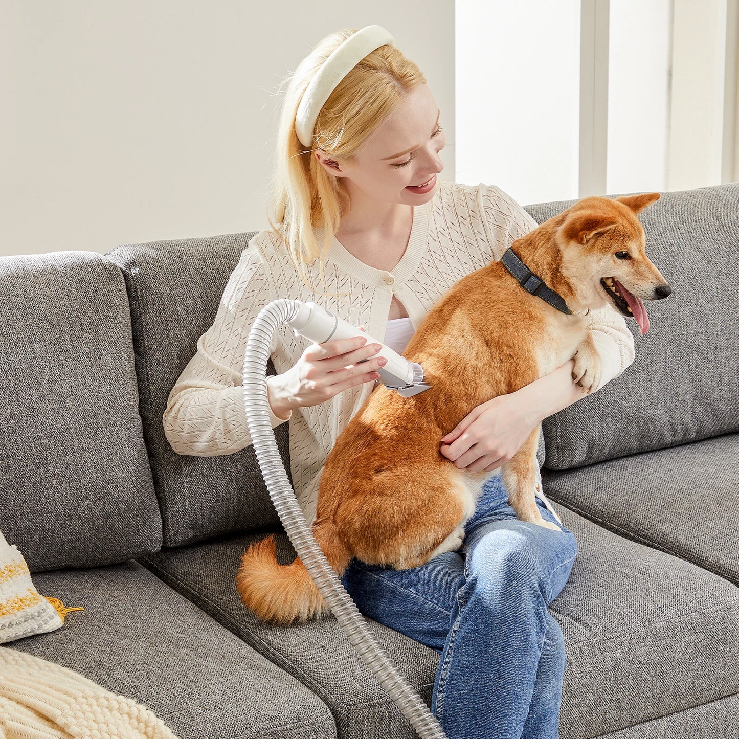 Pet Grooming Vacuum Kit With Cordless Clippers 3 Suction Modes 5 Tools