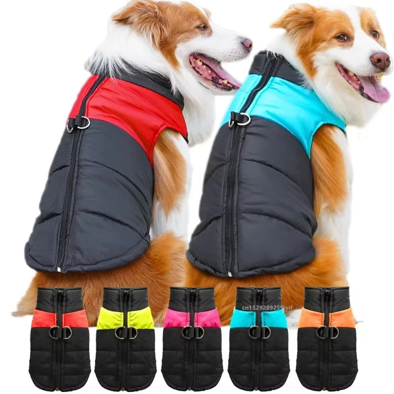 Waterproof Warm Dog Coat Winter Padded Jacket With Zipper