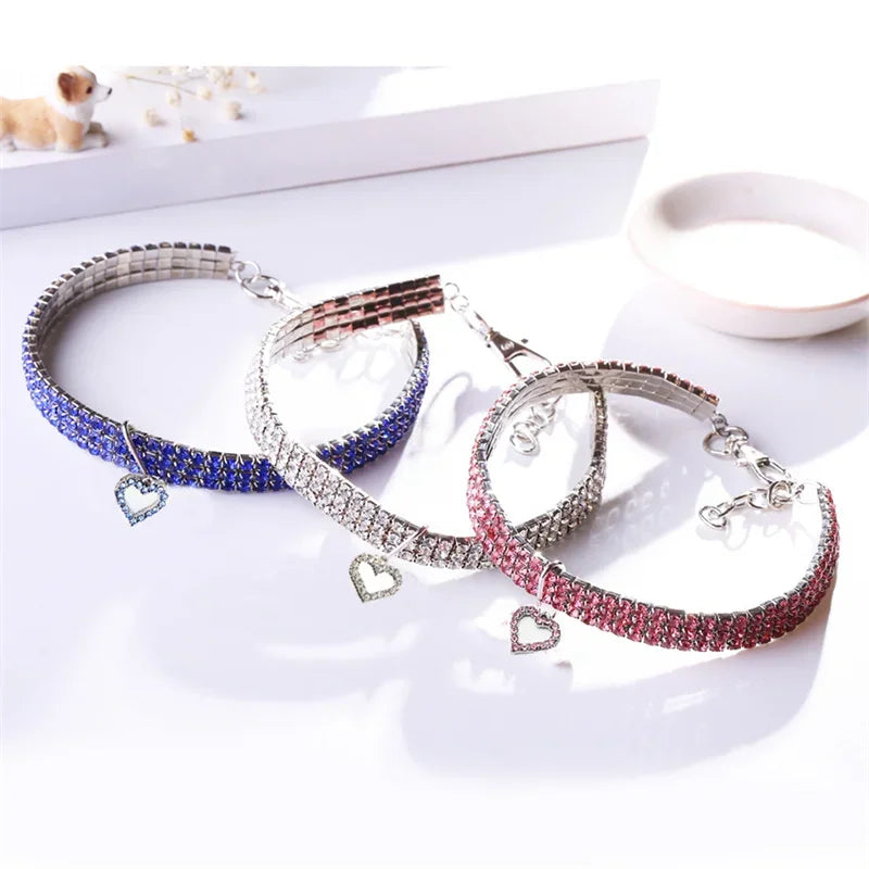 Bling Rhinestone Dog Collar With Crystals And Jeweled Accents